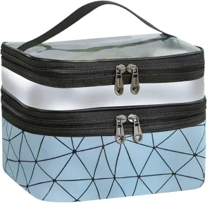 Makeup Travel Case Leopard Makeup Bags Double Layer Travel Cosmetic Cases Make Up Organizer Toiletry Bags Double Layer