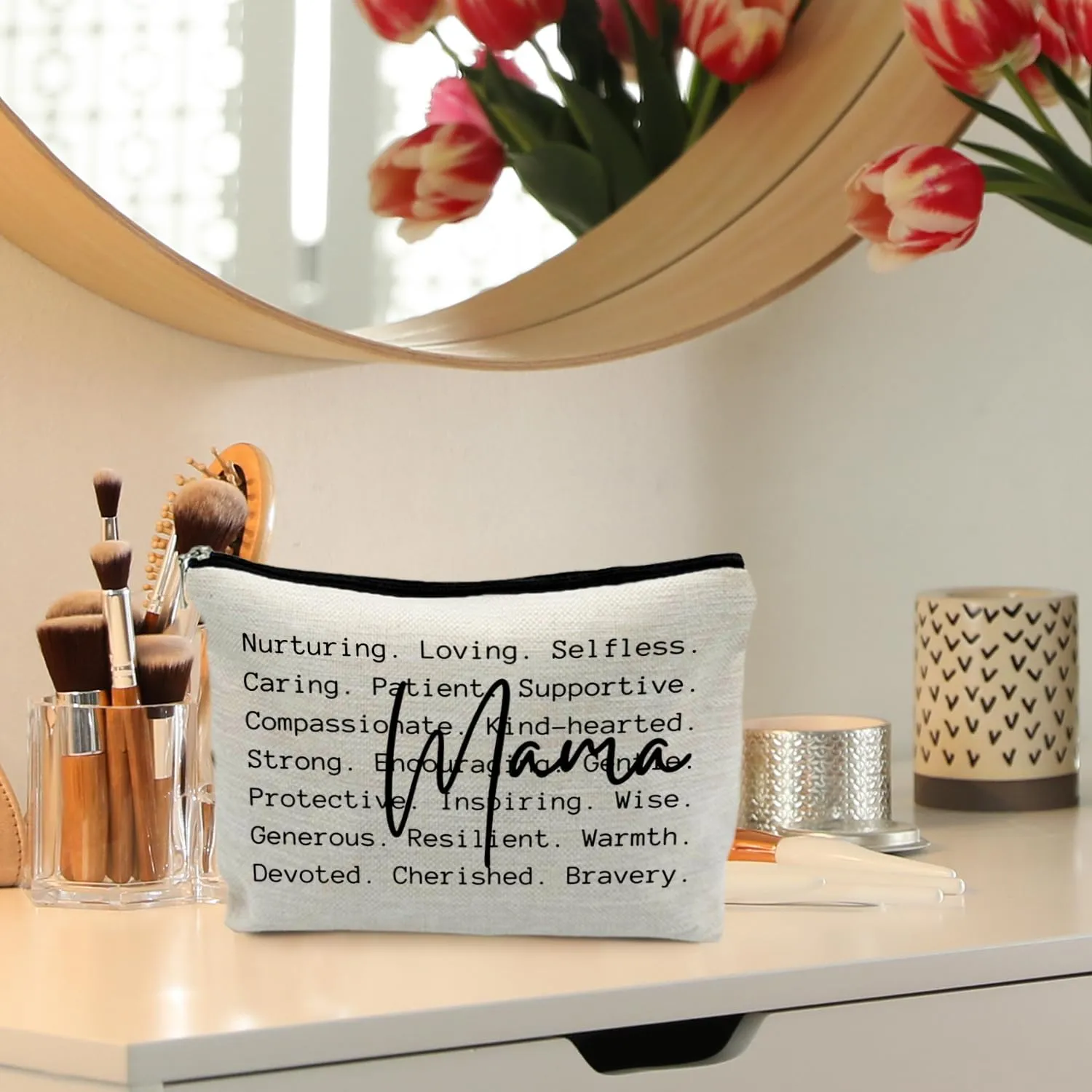 Mama Makeup Bag, Mother's Gifts for Mama, Mama Mom Gifts from Daughters Sons, Mama Makeup Bag Cosmetic Pouch