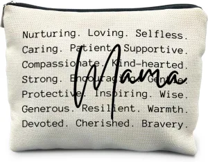Mama Makeup Bag, Mother's Gifts for Mama, Mama Mom Gifts from Daughters Sons, Mama Makeup Bag Cosmetic Pouch