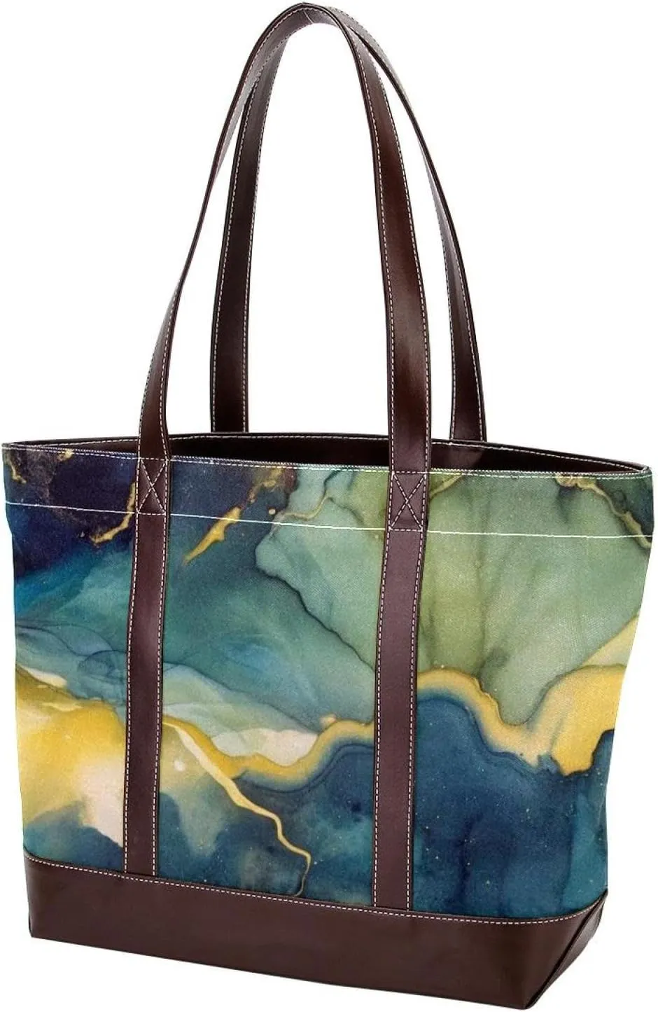 Marble Texture-1381 Tote Bags Durable Leather Canvas Purses and Handbags for Women Top Handle Shoulder Satchel Hobo Bags