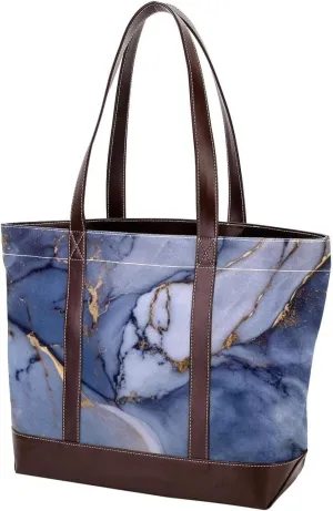 Marble Texture-1393 Tote Bags Durable Leather Canvas Purses and Handbags for Women Top Handle Shoulder Satchel Hobo Bags