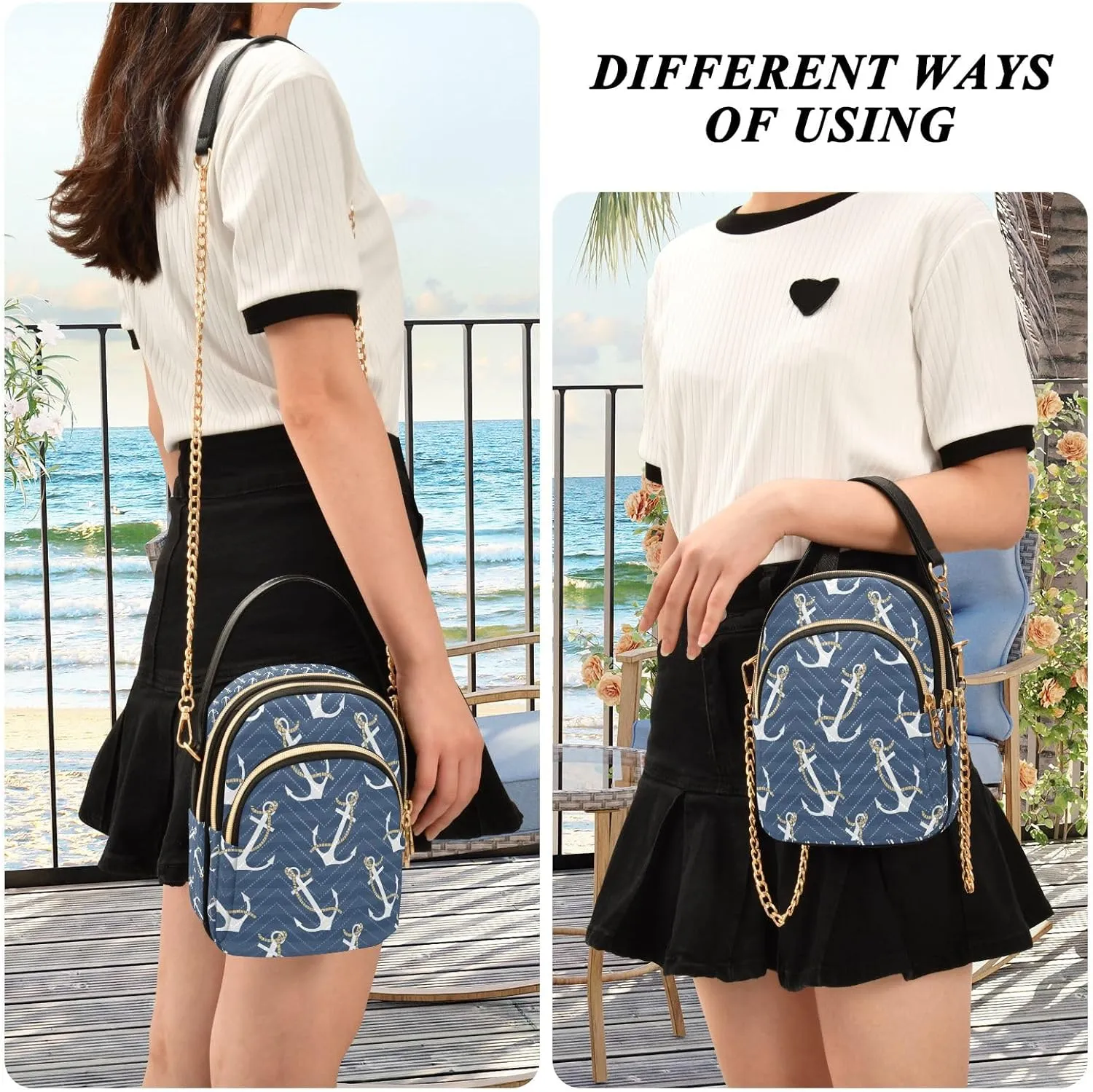 Marine Whales Dolphin Blue Shoulder Handbag Women Cell Phone Handbag Floral Designer Clutch Tote