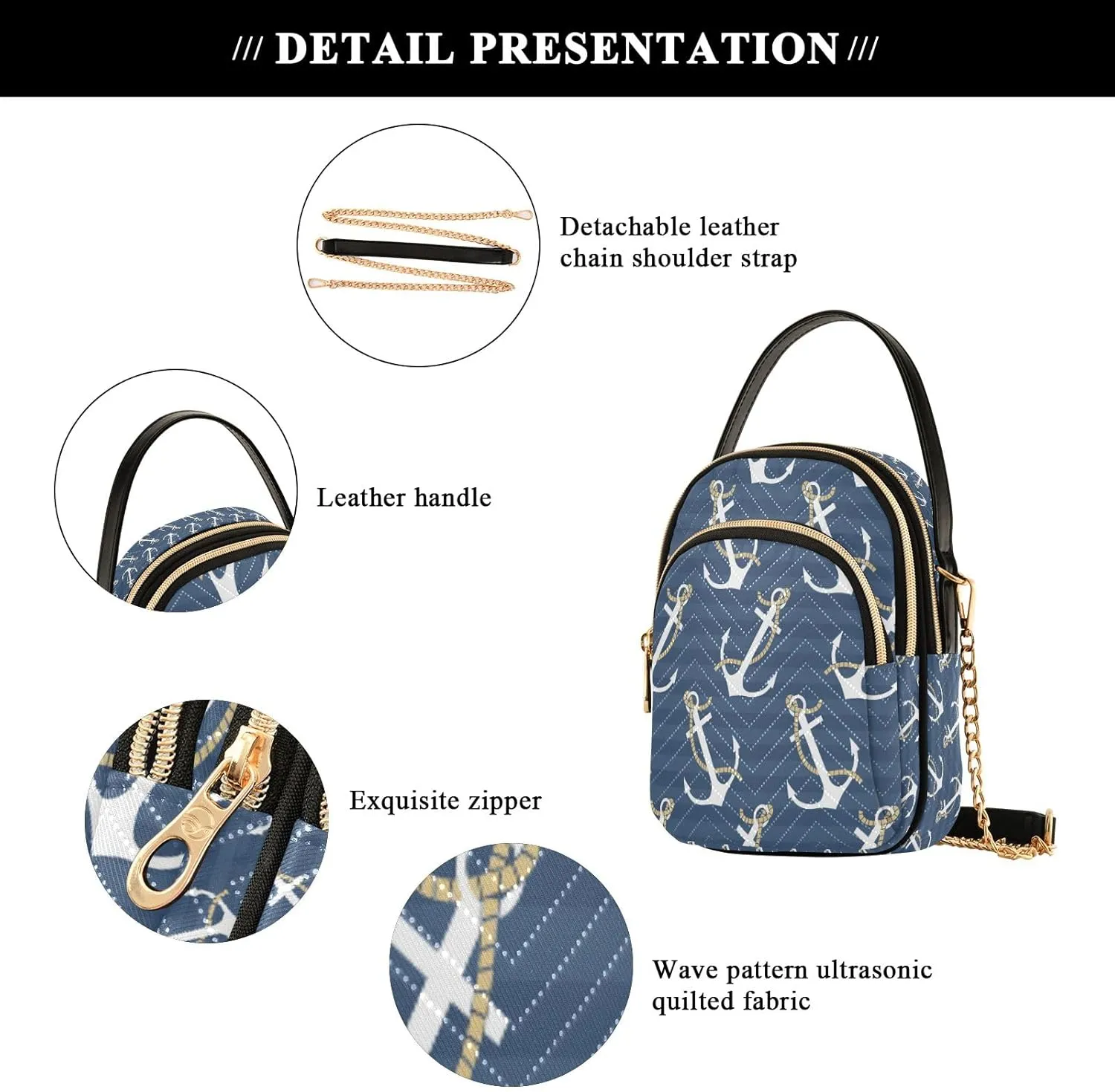 Marine Whales Dolphin Blue Shoulder Handbag Women Cell Phone Handbag Floral Designer Clutch Tote