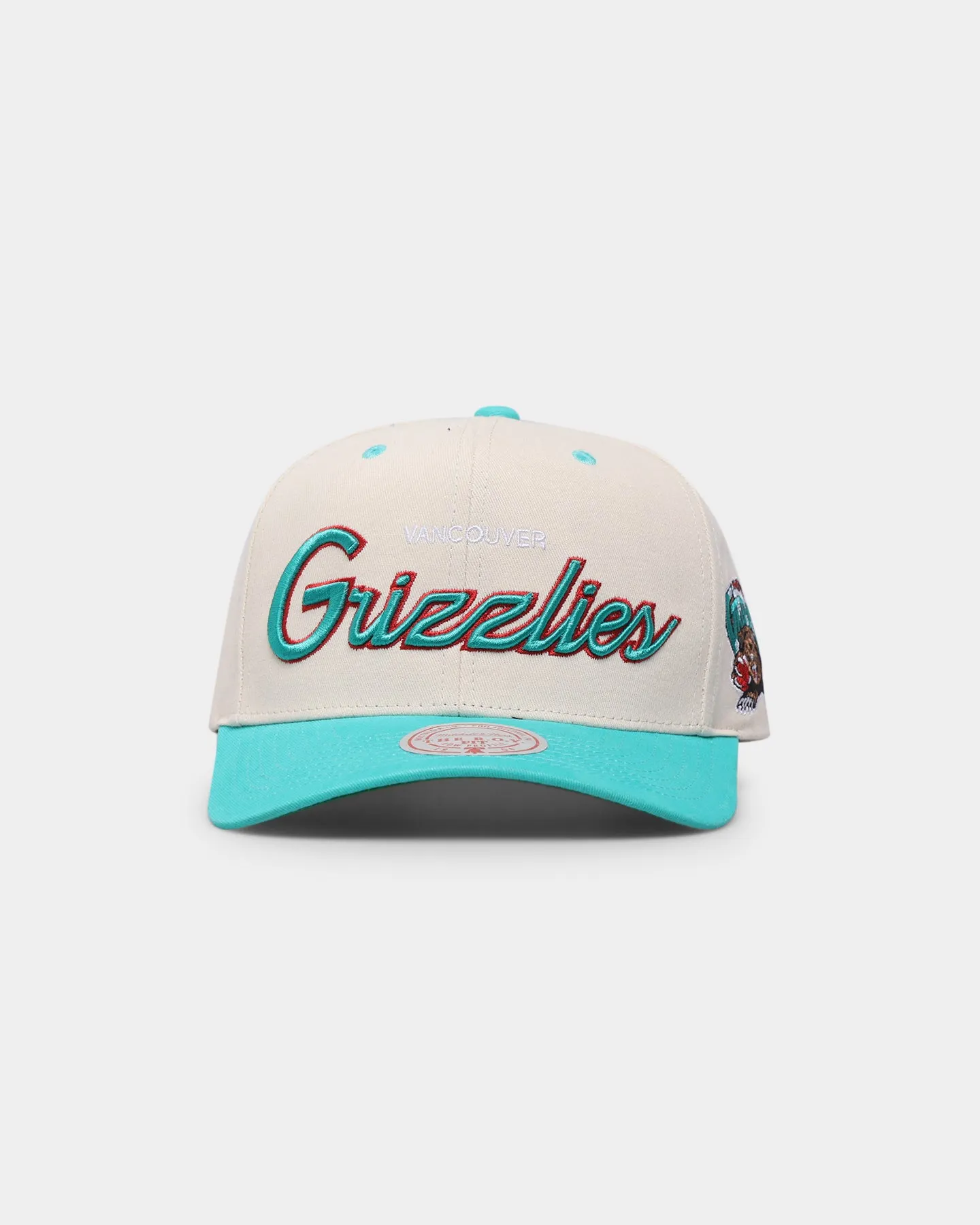 Mitchell & Ness Vancouver Grizzliers "Cream Team Script" Pro Crown Snapback Cream