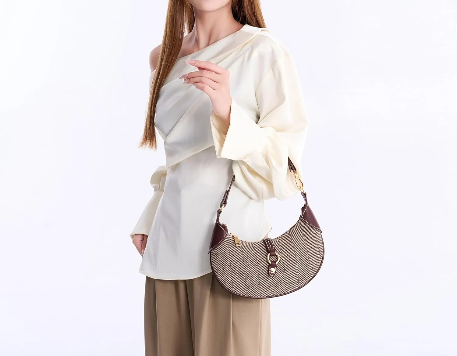 MKF Collection Shoulder Bag for Women, Weave Vegan Leather Hobo Bag Top Handle Handbag Purse by Mia K