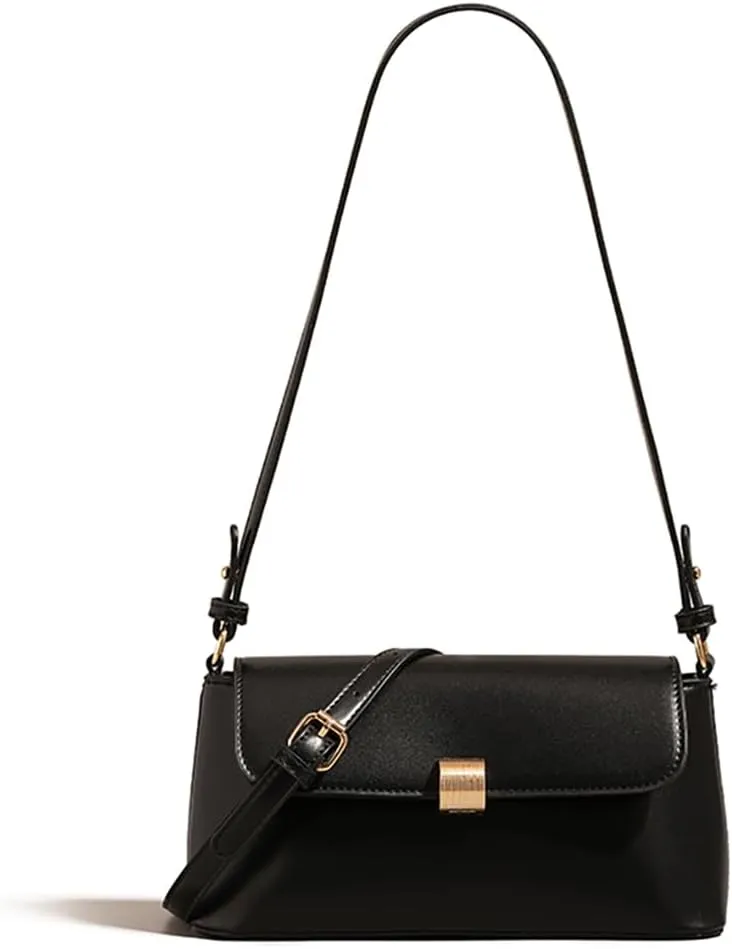 Mn&Sue Shoulder Bags for Women Classic Flap Hobo Purse Medium Vegan Leather Clutch Handbag with Zipper Closure