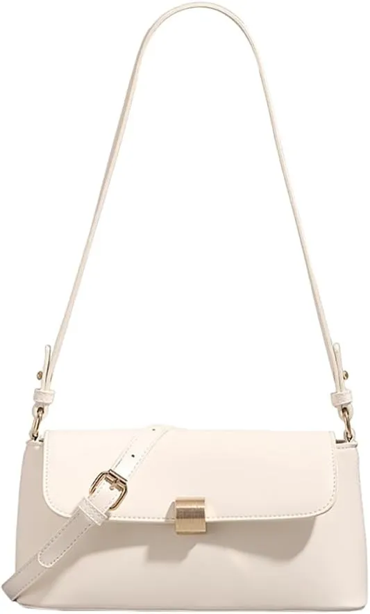 Mn&Sue Shoulder Bags for Women Classic Flap Hobo Purse Medium Vegan Leather Clutch Handbag with Zipper Closure