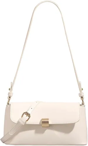 Mn&Sue Shoulder Bags for Women Classic Flap Hobo Purse Medium Vegan Leather Clutch Handbag with Zipper Closure