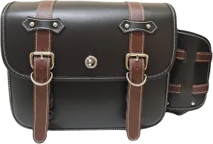 Motorcycle Saddlebags Motorcycle Saddlebags with Lock Leather, Universal Large Capacity Waterproof Travel Tool Bag with Cup Holder, Motorcycles Accessories, for Motorcycle Dirt Bike