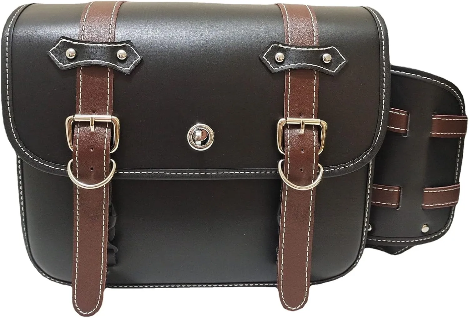 Motorcycle Saddlebags Motorcycle Saddlebags with Lock Leather, Universal Large Capacity Waterproof Travel Tool Bag with Cup Holder, Motorcycles Accessories, for Motorcycle Dirt Bike