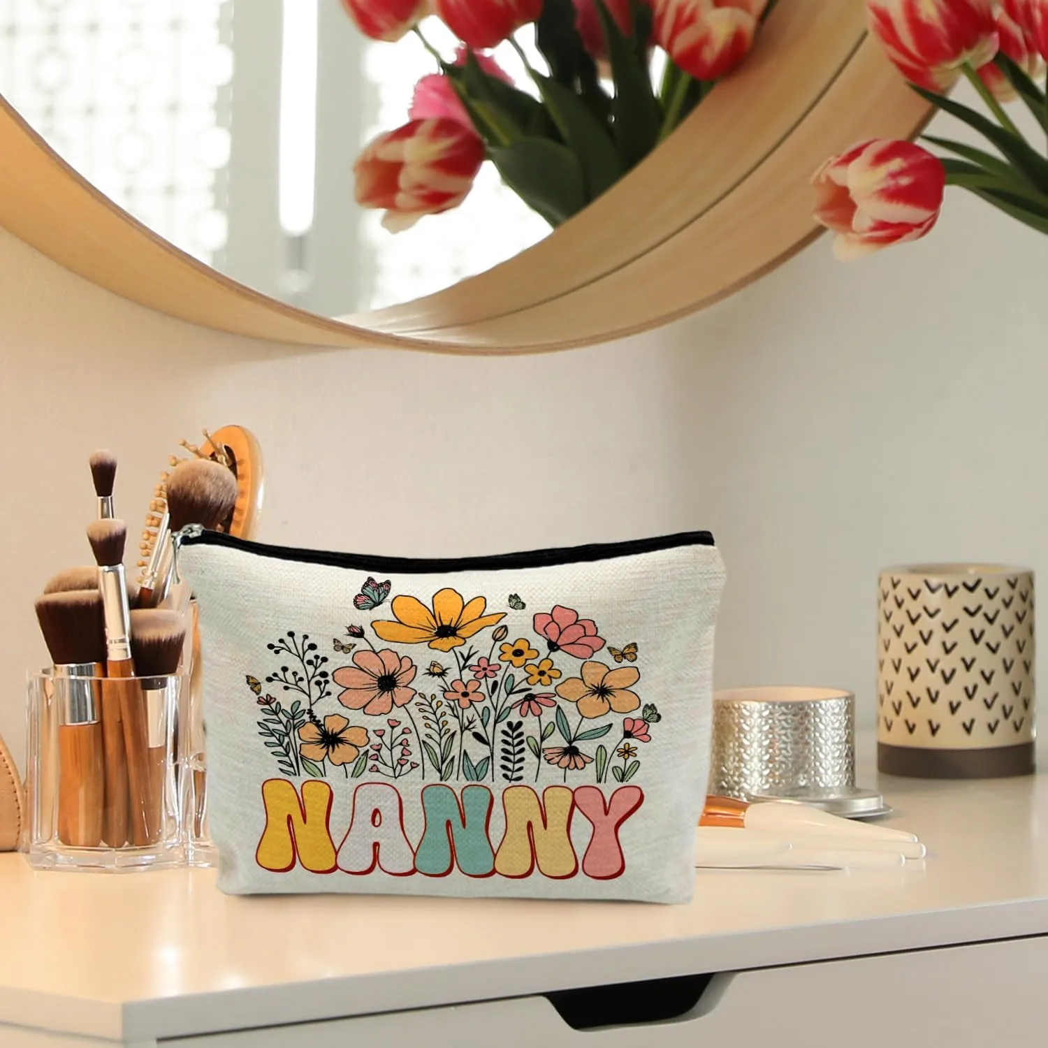 Nanny & Grandma Gift Set - Floral Makeup Bags & Pouch, Perfect for Birthdays or Any Occasion
