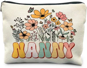 Nanny & Grandma Gift Set - Floral Makeup Bags & Pouch, Perfect for Birthdays or Any Occasion