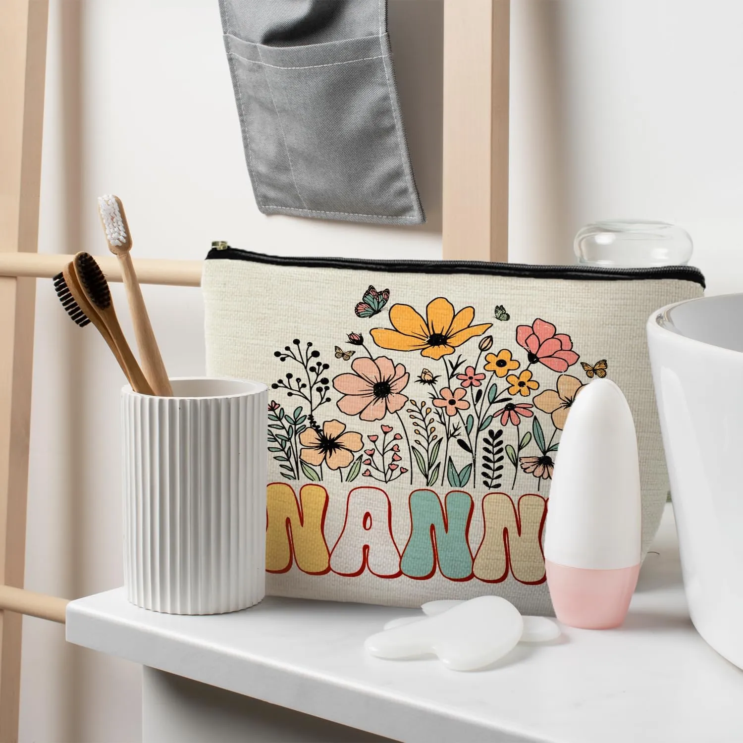 Nanny & Grandma Gift Set - Floral Makeup Bags & Pouch, Perfect for Birthdays or Any Occasion