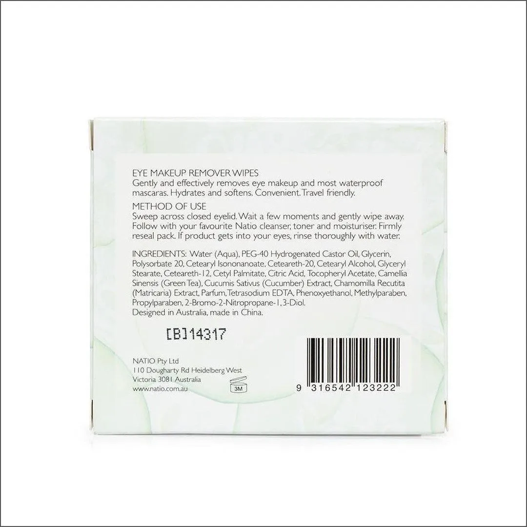 Natio Eye Makeup Remover Wipes 30 Wipes