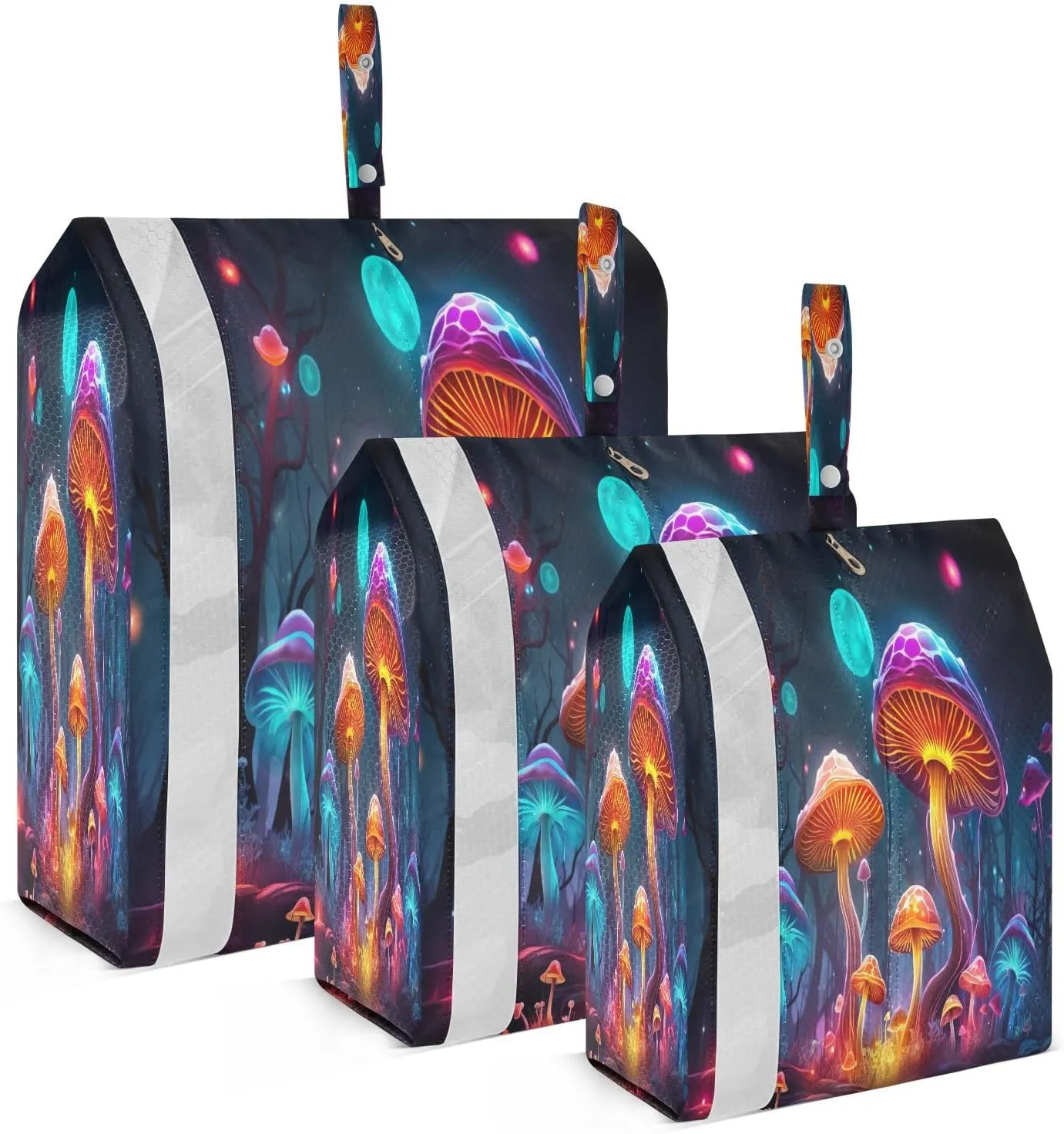 Neon Mushroom Compression Packing Cubes Large Travel Packing Cubes Luggage Organizers for Suitcases Travel Bag for Travel Accessories and Essentials