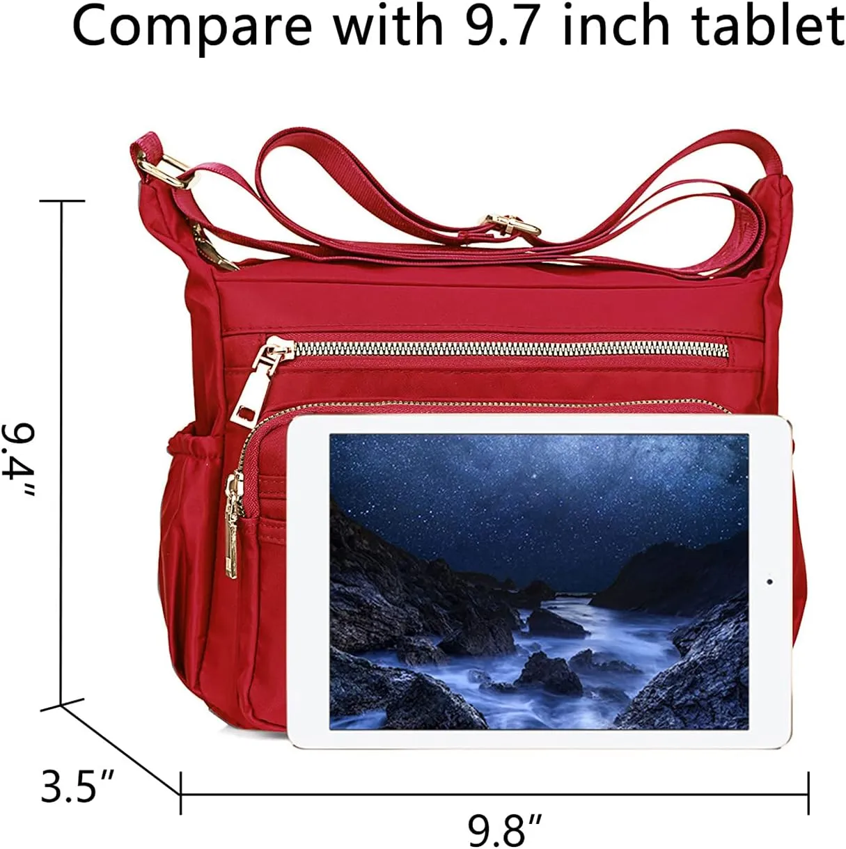 NOTAG Nylon Crossbody Bags for Women Small Waterproof Cross Body Handbag Mutilpockets Shoulder Bags Lightweight Travel Purses