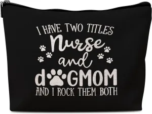 Nurse and Dog Mom Makeup Bag, Dog Mom Gifts, Dog Gifts for Women, Nurse Gifts for Women Cosmetic Bag Zipper Pouch, Nursing Gift, Dog Lover Gifts for Women, Dog Owner Gifts for Women