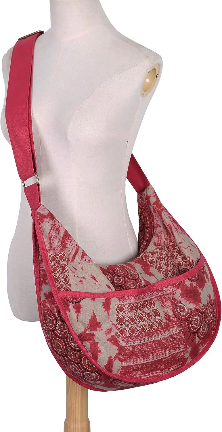 OPQRSTU Womens Hippie Large Sling Shoulder Boho Handbag canvas Crossbody Bags