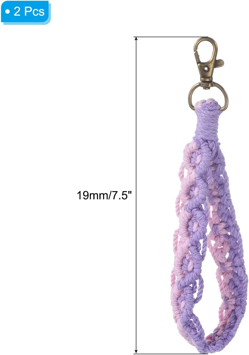 PATIKIL Boho Macrame Keychain Bracelet, Handmade Wristlet Keychain Keyring Holder Keys Wrist Lanyard for Women
