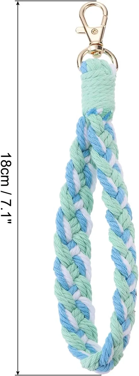 PATIKIL Boho Macrame Keychain, Handmade Wristlet Bracelet Keychain Keyring Holder Key Wrist Lanyard for Women Girls