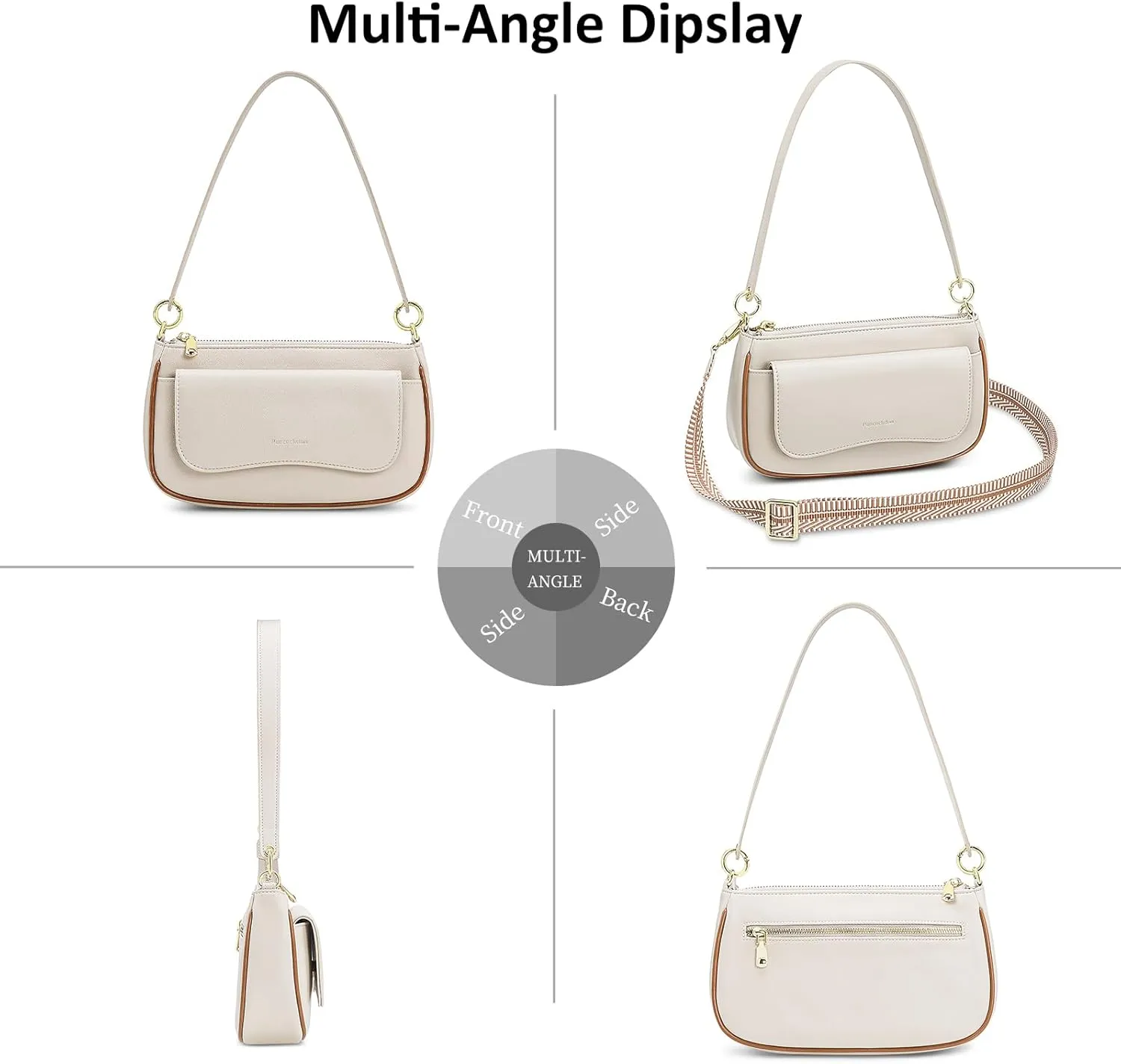 Peacocktion Shoulder Bag for Women Trendy Small Vegan Leather Crossbody Purses Handbags