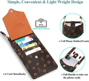 Peacocktion Small Crossbody Cell Phone Purse for Women Travel Lightweight Mini Small Bags for Women with Card Slots