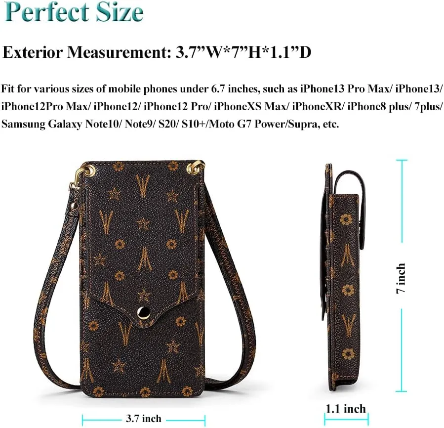 Peacocktion Small Crossbody Cell Phone Purse for Women Travel Lightweight Mini Small Bags for Women with Card Slots