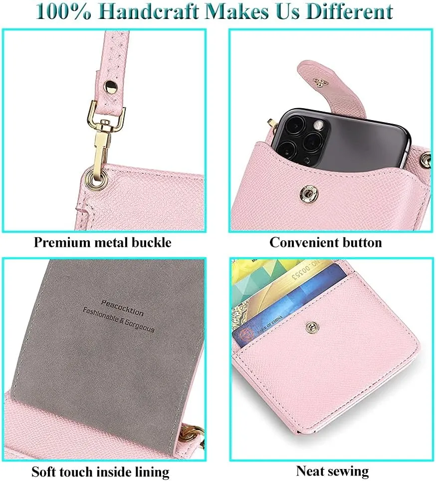 Peacocktion Small Crossbody Cell Phone Purse for Women Travel Lightweight Mini Small Bags for Women with Card Slots