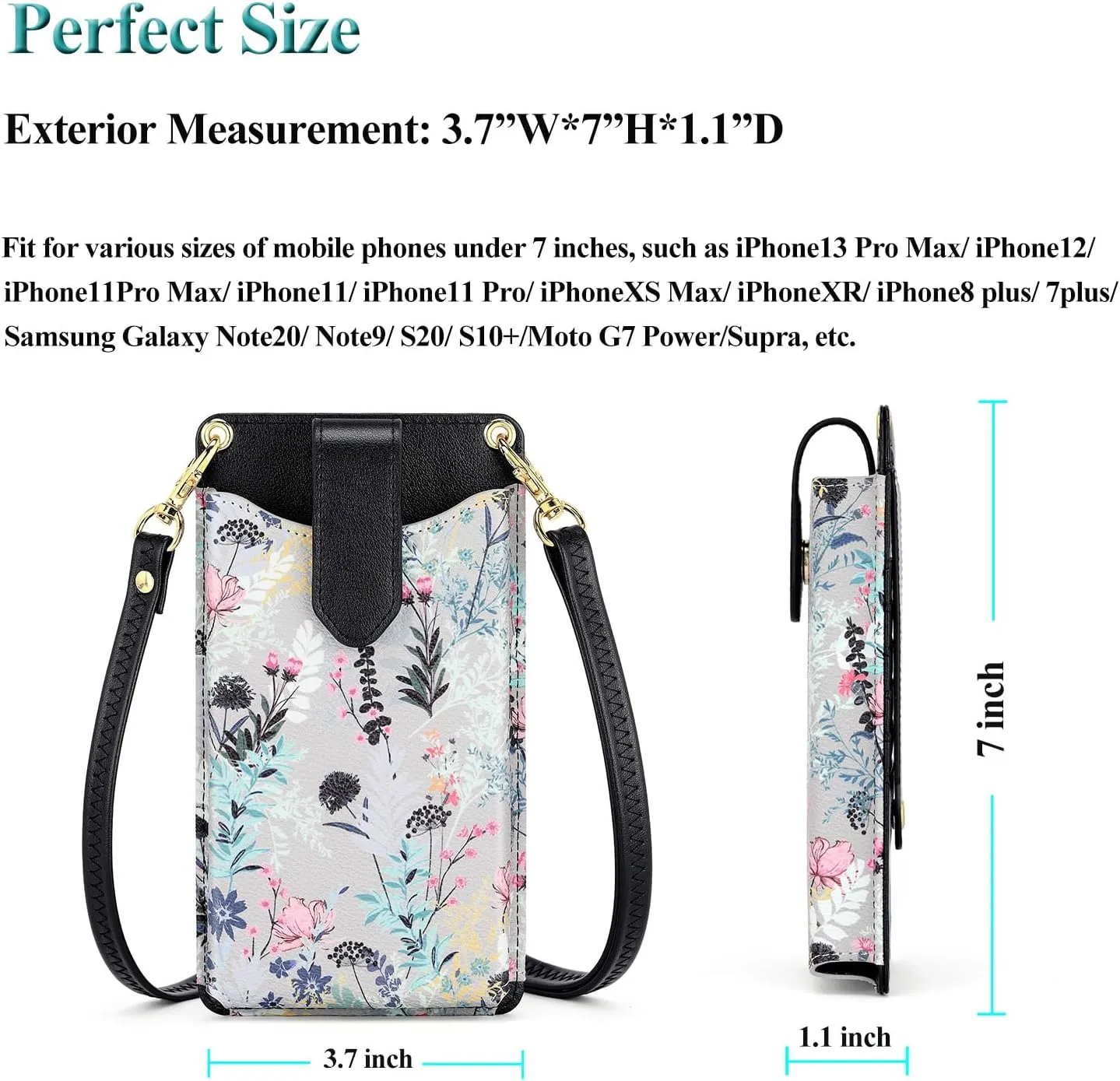 Peacocktion Small Crossbody Cell Phone Purse for Women Travel Lightweight Mini Small Bags for Women with Card Slots
