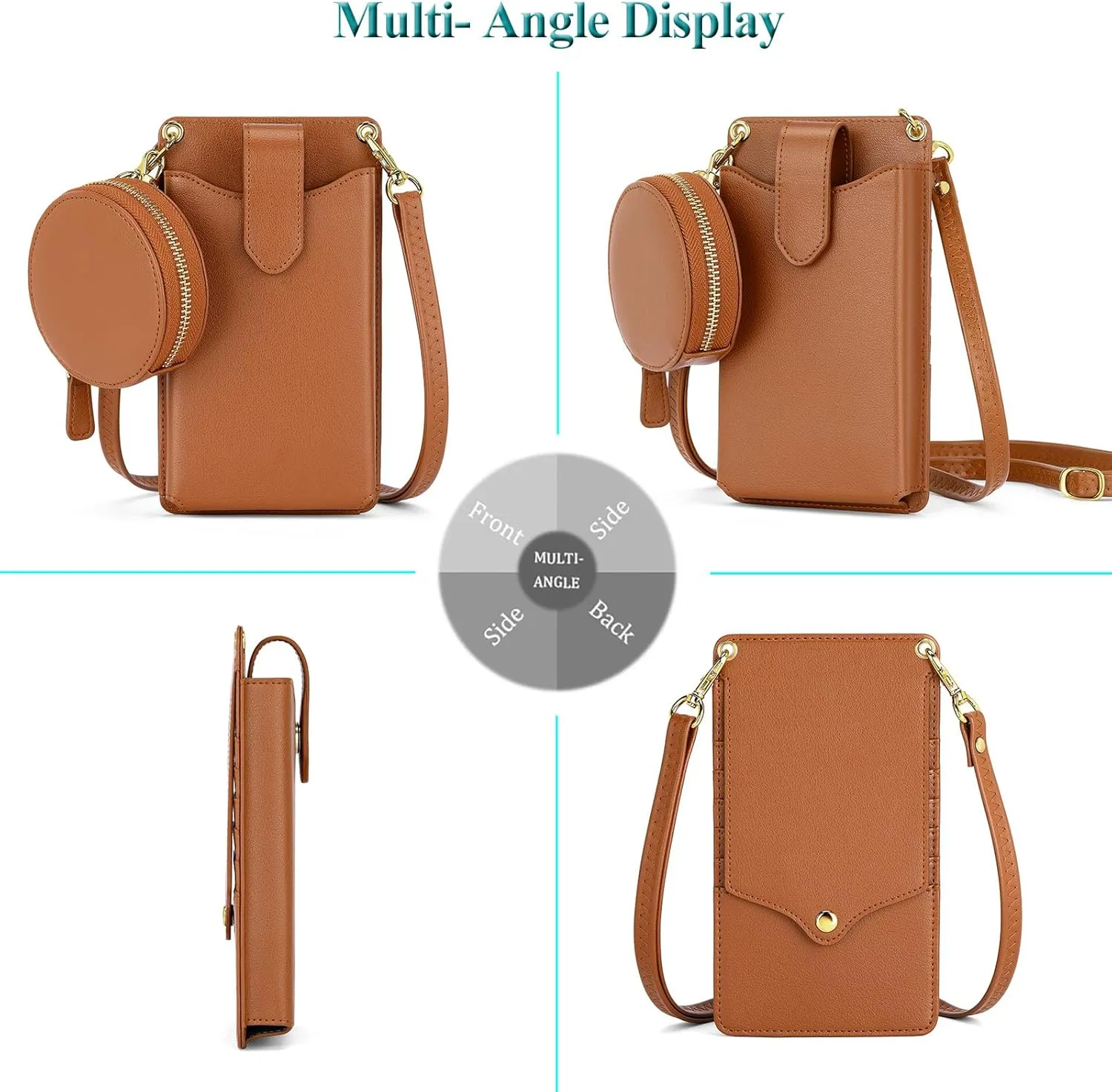 Peacocktion Small Crossbody Cell Phone Purse for Women Travel Lightweight Mini Small Bags for Women with Card Slots