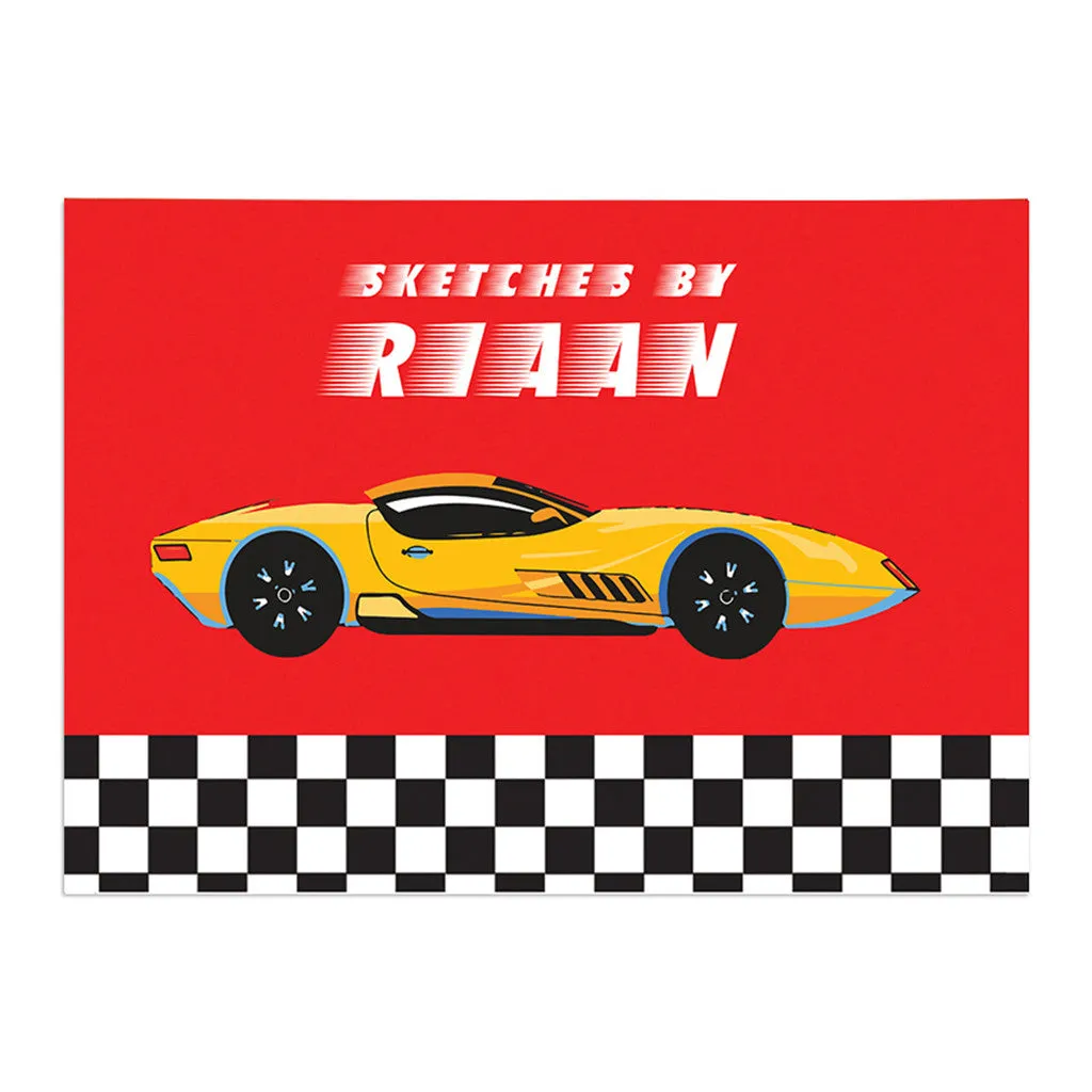 Personalised Sketch Book & Crayon Set <br> Racing Car