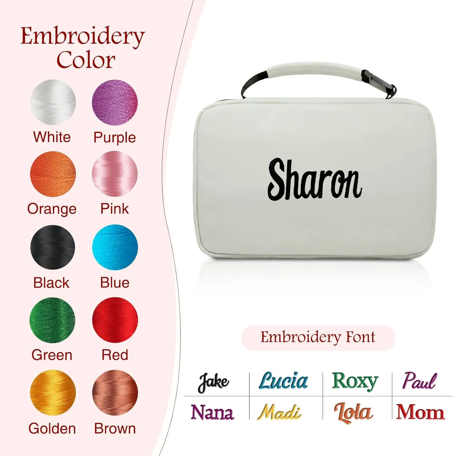 Personalized Travel Toiletry Bag for Women with Custom Name Embroidery - Large Hanging Cosmetic Organizer, Waterproof Makeup Bag, Spa & Vacation Essentials Case (Navy blue)