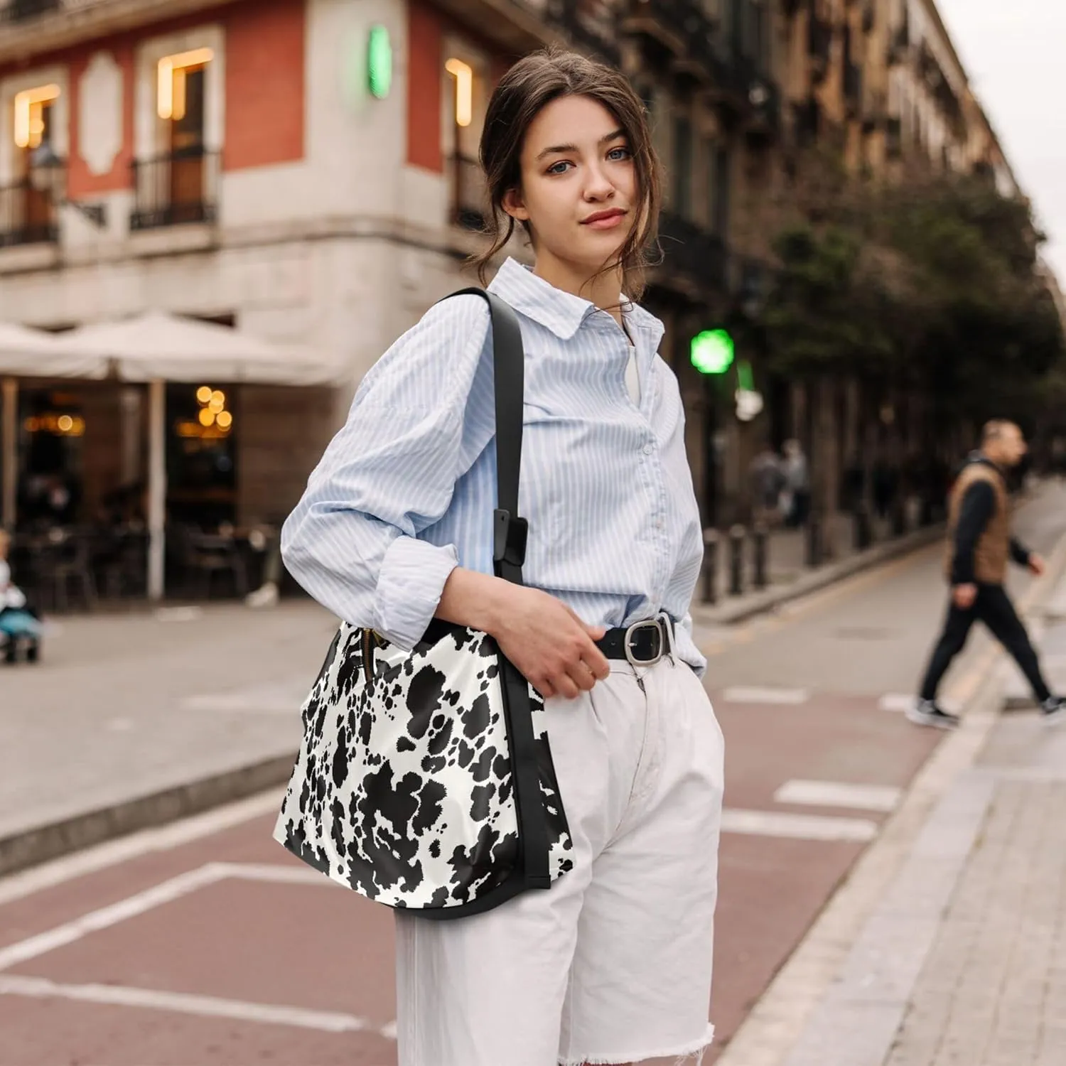 Pink Grey Tropical Flamingo Hobo Leather Bags for Women Leather Purse Men Luxury Animal Print Crossbody Hobo Bags