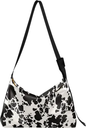 Pink Grey Tropical Flamingo Hobo Leather Bags for Women Leather Purse Men Luxury Animal Print Crossbody Hobo Bags