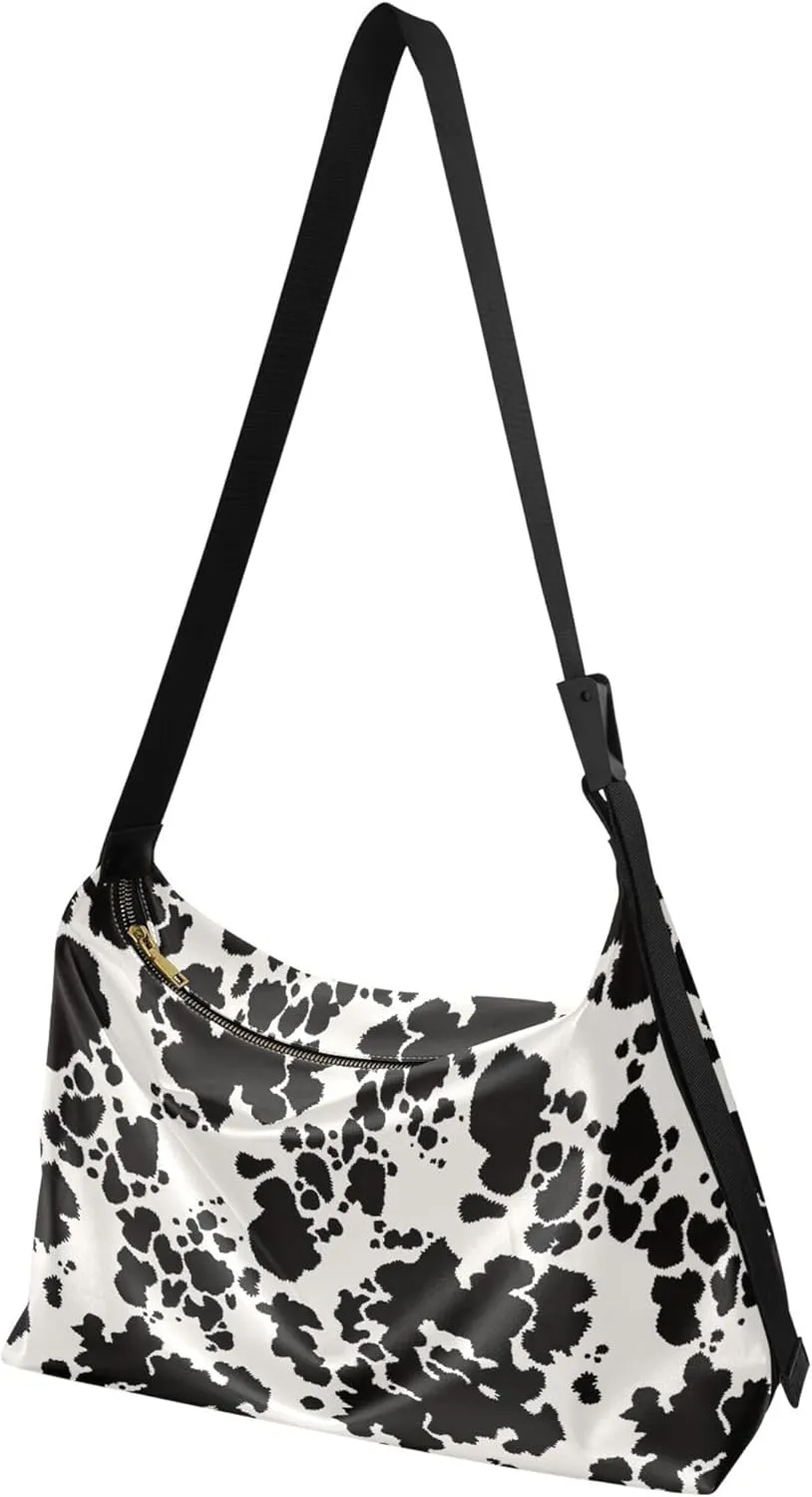 Pink Grey Tropical Flamingo Hobo Leather Bags for Women Leather Purse Men Luxury Animal Print Crossbody Hobo Bags