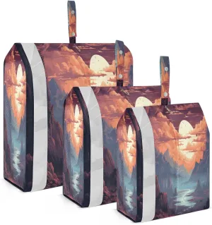 Pixel Landscape Mountains Compression Packing Cubes Large Travel Packing Cubes Luggage Organizers for Suitcases Travel Bag for Carry on Suitcases