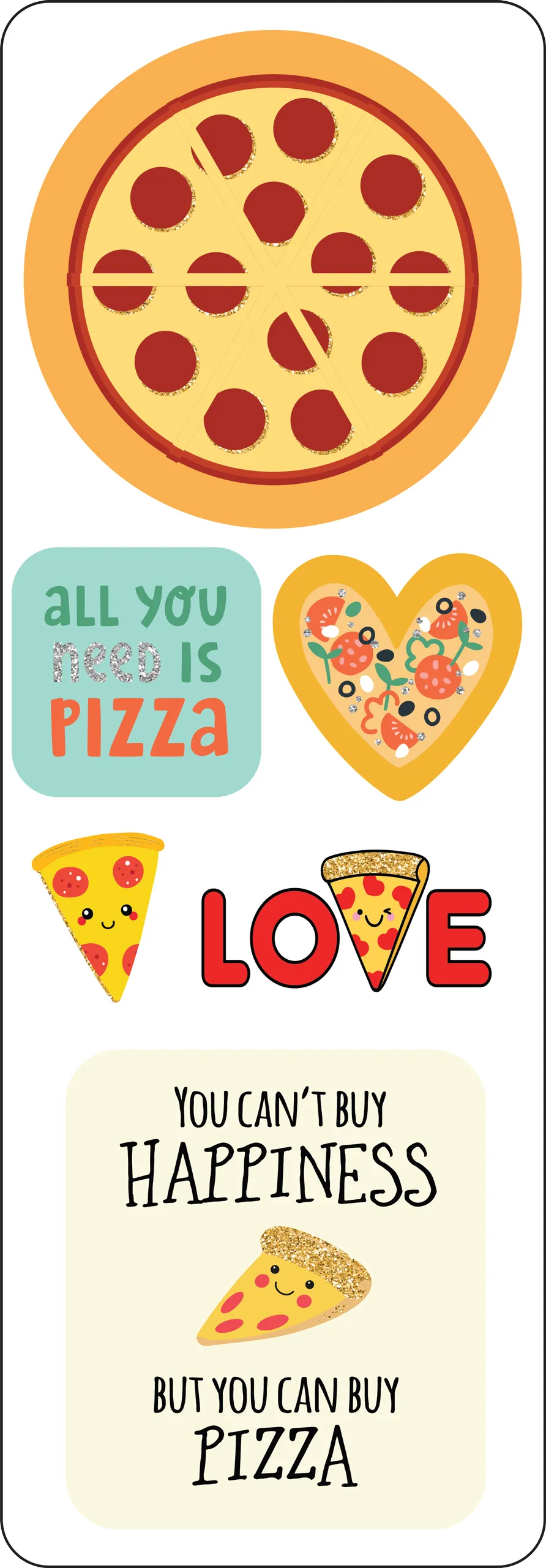 Pizza Party Sticker Set