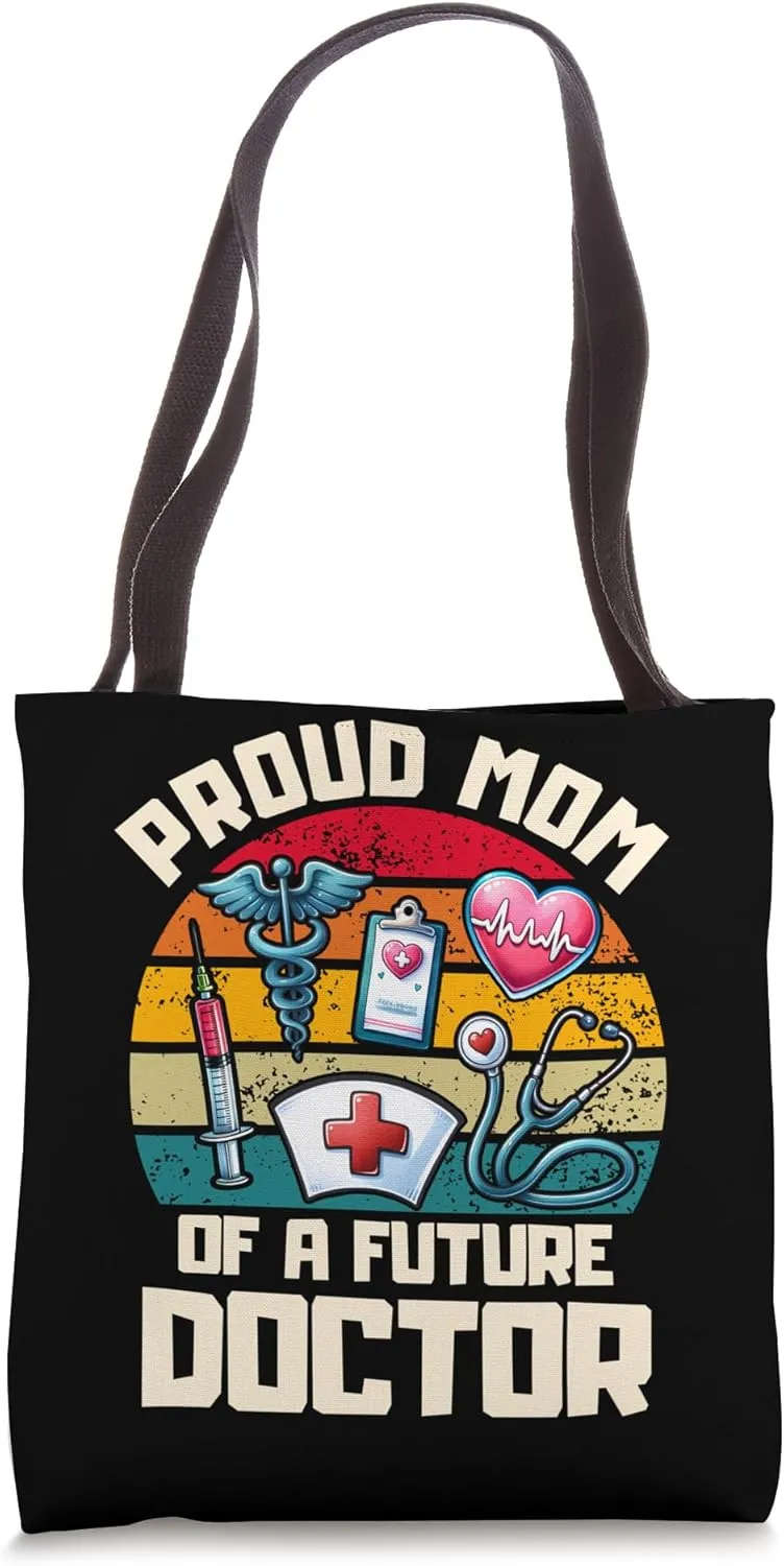 Proud Mom Of A Future Doctor Vibrant Emblem Tote Bag