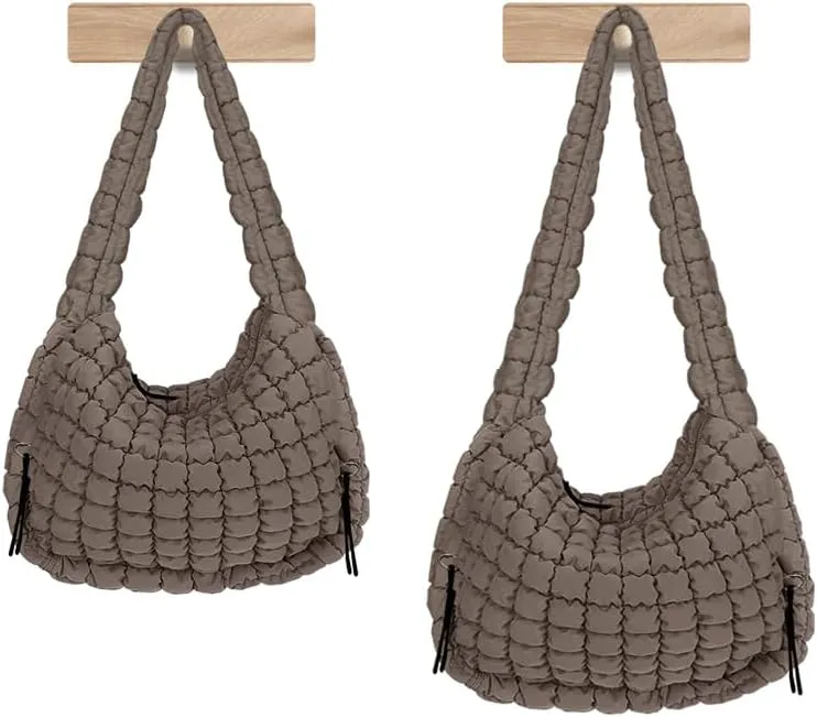 Puffer Tote Bag for Women Large Lightweight Crossbody Shoulder Bag Quilted Puffy Hobo Handbags