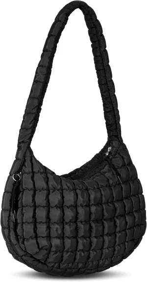 Puffer Tote Bag Quilted Carryall Bag Crossbody Bag Puffy Shoulder Bag for Women Lightweight Hobo Bags