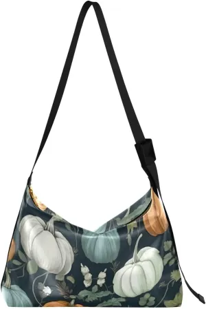 Pumpkin Colorful Tote Bag for Women Large Hobo Bags Cross Body Purse Leather Hobo Bags with Adjustable Strap for School Girl
