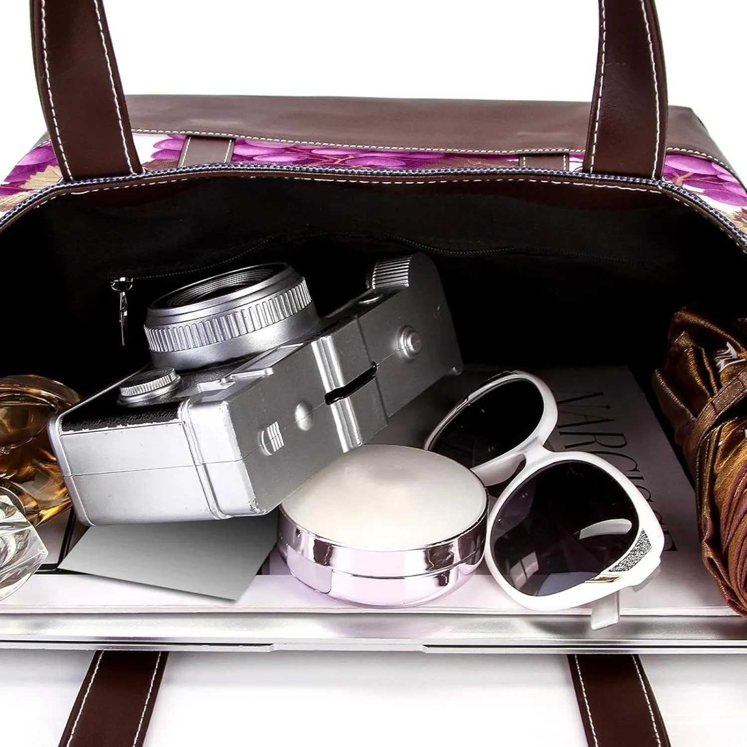 Purple Grape-2014 Tote Bags Durable Leather Canvas Purses and Handbags for Women Top Handle Shoulder Satchel Hobo Bags