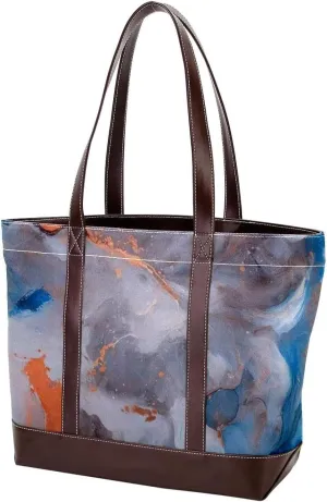 Retro Aesthetic Marble-1306 Tote Bags Durable Leather Canvas Purses and Handbags for Women Top Handle Shoulder Satchel Hobo Bags