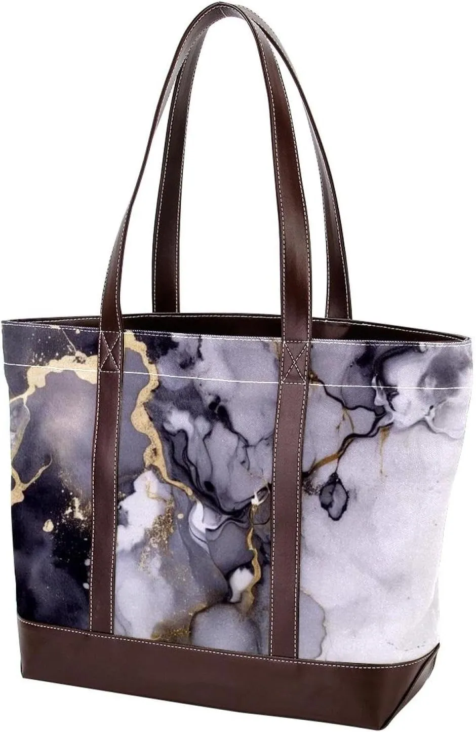 Retro Aesthetic Marble-1327 Tote Bags Durable Leather Canvas Purses and Handbags for Women Top Handle Shoulder Satchel Hobo Bags
