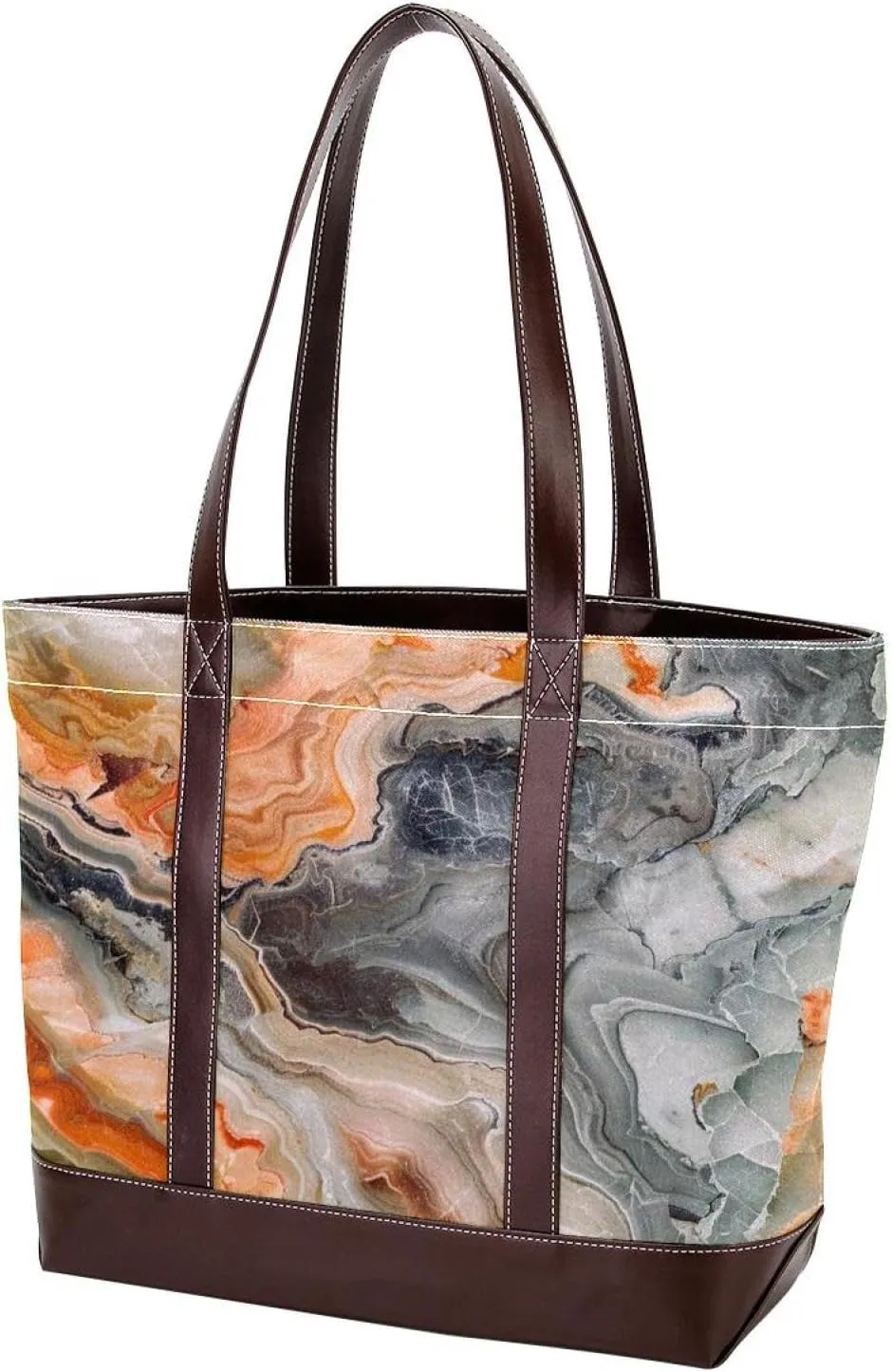 Retro Aesthetic Marble-1330 Tote Bags Durable Leather Canvas Purses and Handbags for Women Top Handle Shoulder Satchel Hobo Bags