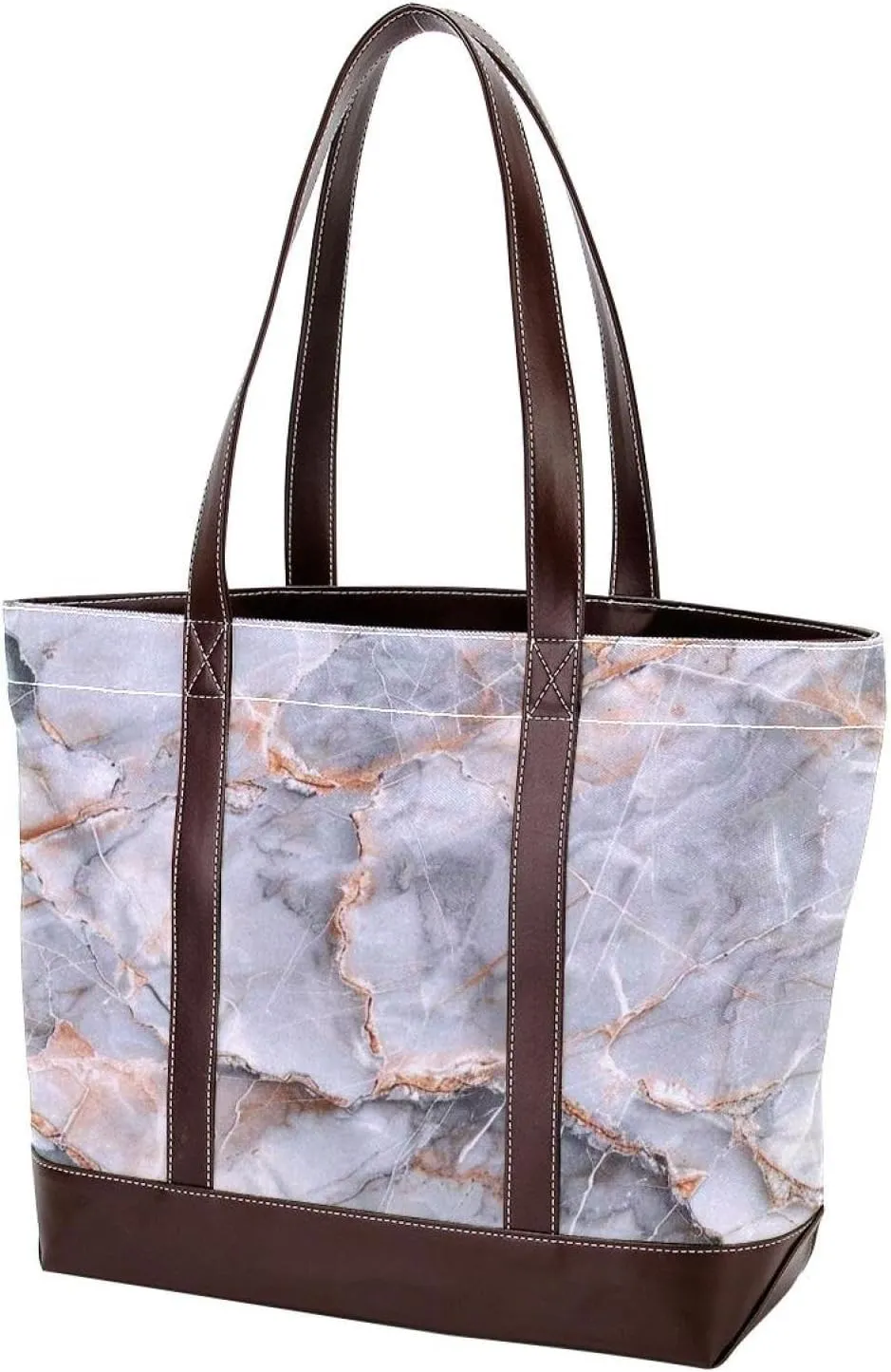 Retro Aesthetic Marble-1333 Tote Bags Durable Leather Canvas Purses and Handbags for Women Top Handle Shoulder Satchel Hobo Bags