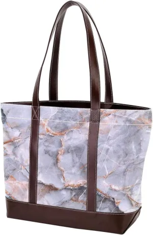 Retro Aesthetic Marble-1333 Tote Bags Durable Leather Canvas Purses and Handbags for Women Top Handle Shoulder Satchel Hobo Bags