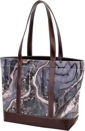 Retro Aesthetic Marble-1339 Tote Bags Durable Leather Canvas Purses and Handbags for Women Top Handle Shoulder Satchel Hobo Bags