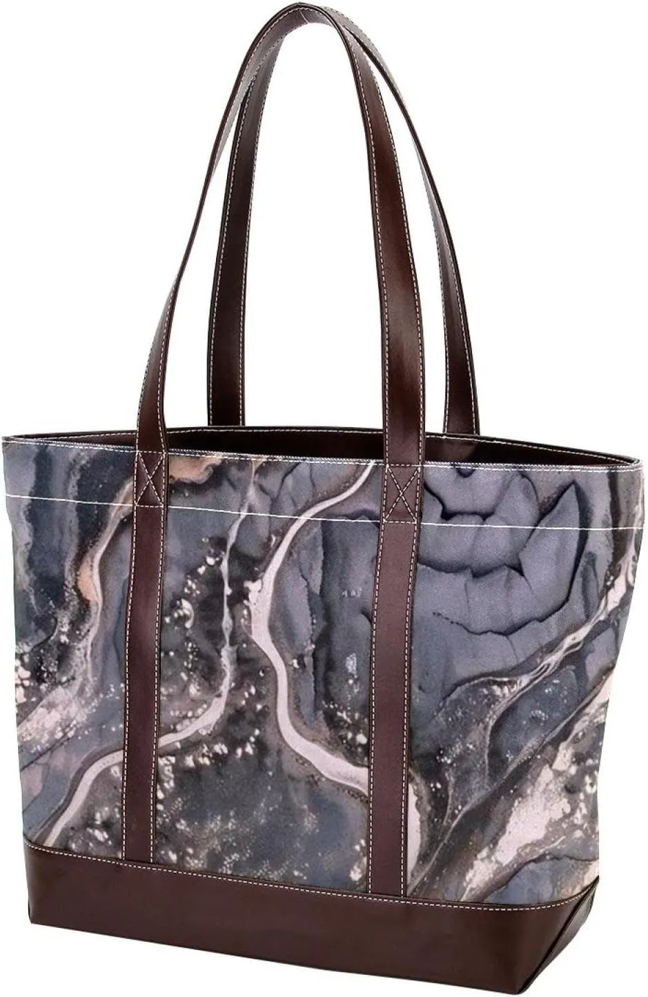 Retro Aesthetic Marble-1339 Tote Bags Durable Leather Canvas Purses and Handbags for Women Top Handle Shoulder Satchel Hobo Bags