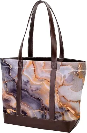 Retro Aesthetic Marble-1342 Tote Bags Durable Leather Canvas Purses and Handbags for Women Top Handle Shoulder Satchel Hobo Bags